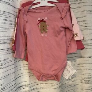 Pink Gingerbread Baby Onesie